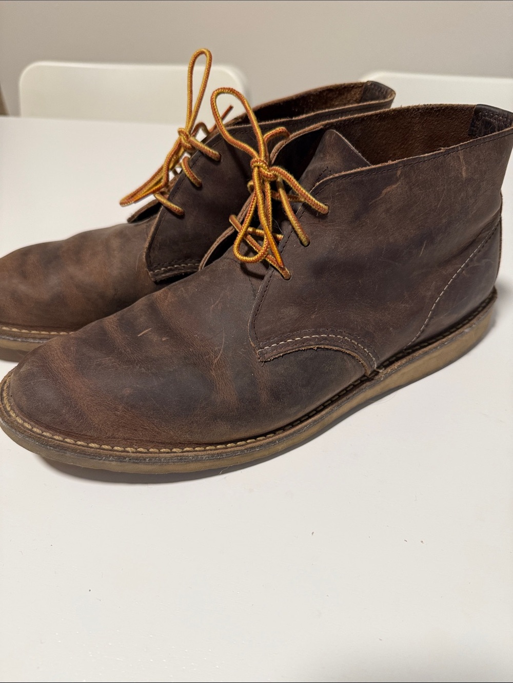 Red Wing Shoes Brown Leather Chukka Boots- weekender with Tan Laces MADE IN USA